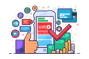 پیش‌نمایش فایل live-stream-about-finance-concept-3545301 از پک فناوری اطلاعات و فعالیت آنلاین