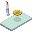پیش‌نمایش فایل phone-bitcoin-floating-back-woman-hands-in-air-6000550 از پک حرکات کریپتو