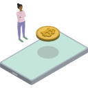 پیش‌نمایش فایل phone-bitcoin-floating-back-woman-thinking-6000551 از پک حرکات کریپتو