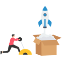 پیش‌نمایش فایل businessman-launch-from-open-box-with-rocket-booster-8240721 از پک کسب و کار
