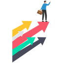 پیش‌نمایش فایل businessman-on-growth-arrow-and-growing-up-in-business-8240724 از پک کسب و کار