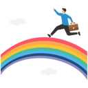 پیش‌نمایش فایل happy-businessman-running-with-suitcase-on-colourful-rainbow-in-the-sky-8240720 از پک کسب و کار