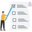 پیش‌نمایش فایل smart-businessman-using-pen-to-check-on-project-list-checkbox-marked-as-completed-8240715 از پک کسب و کار