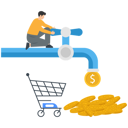 پیش‌نمایش فایل businessman-to-see-money-faucet-flow-into-savings-piggy-bank-8312204 از پک کسب و کار