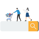 پیش‌نمایش فایل customer-queue-in-search-bar-and-checkout-with-full-of-purchased-items-in-shopping-cart-8312203 از پک کسب و کار