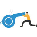 پیش‌نمایش فایل businessman-blowing-the-whistle-out-load-while-pointing-signal-to-tell-other-people-8332169 از پک کسب و کار