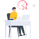 پیش‌نمایش فایل man-working-at-office-and-provide-24-hours-service-8525944 از پک بازاریابی کسب وکار
