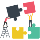 پیش‌نمایش فایل team-connecting-puzzle-8525984 از پک بازاریابی کسب وکار