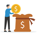 پیش‌نمایش فایل businessman-put-dollar-coin-in-money-bag-8878508 از پک کسب و کار