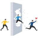 پیش‌نمایش فایل confidence-businessman-jump-to-breakthrough-the-wall-for-freedom-9206614 از پک کسب و کار