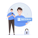پیش‌نمایش فایل face-id-to-unlock-screen-4718241 از پک باز کردن قفل رمز عبور
