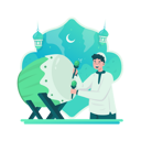 پیش‌نمایش فایل a-muslim-hitting-bedug-8356954 از پک عید مبارک