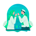 پیش‌نمایش فایل muslim-couple-greeting-each-other-8356945 از پک عید مبارک