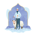 پیش‌نمایش فایل a-muslim-man-walking-with-sheep-8921263 از پک عید قربان اسلامی