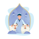 پیش‌نمایش فایل a-muslims-with-his-sheep-8921260 از پک عید قربان اسلامی