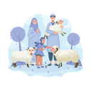 پیش‌نمایش فایل muslim-family-with-their-sheep-8921266 از پک عید قربان اسلامی