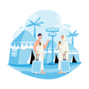 پیش‌نمایش فایل muslim-couple-of-pilgrims-wearing-ihram-clothes-with-a-suitcase-just-arrived-8870428 از پک زیارت اسلامی
