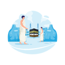 پیش‌نمایش فایل muslim-people-walking-between-hills-of-safa-and-marwah-8870425 از پک زیارت اسلامی