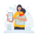 پیش‌نمایش فایل shopping-cashless-payment-success-9220849 از پک خرید در سوپرمارکت