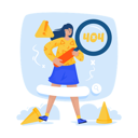 پیش‌نمایش فایل woman-with-magnifying-glass-and-an-error-notification-unable-to-searching-on-website-11321073 از پک حالت خطا