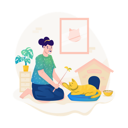 پیش‌نمایش فایل girl-playing-with-cat-9159651 از پک فعالیت های اوقات فراغت