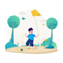 پیش‌نمایش فایل little-boy-flying-kite-9159655 از پک فعالیت های اوقات فراغت