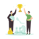 پیش‌نمایش فایل business-teamwork-to-win-trophies-9698467 از پک کار تیمی موفق