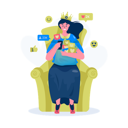 پیش‌نمایش فایل queen-of-social-media-9544930 از پک تصویرسازی ویرال و ترند