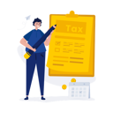 پیش‌نمایش فایل man-filling-tax-form-9262404 از پک گزارش مالیاتی سالانه