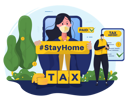 پیش‌نمایش فایل man-using-online-tax-report-application-3531870 از پک گزارش مالیاتی سالانه