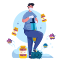 پیش‌نمایش فایل man-beating-corona-virus-with-vaccine-5046201 از پک واکسن ویروس کرونا
