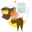 پیش‌نمایش فایل a-woman-with-an-online-food-ordering-application-3554515 از پک سفارش غذای آنلاین