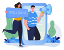 پیش‌نمایش فایل follow-us-in-social-network-3582112 از پک افراد با تصاویر رسانه‌های اجتماعی
