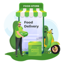 پیش‌نمایش فایل food-delivery-courier-3897229 از پک تحویل خرید