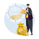پیش‌نمایش فایل man-putting-money-in-bank-vault-5285170 از پک تصاویر بانکداری مالی