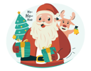 پیش‌نمایش فایل santa-with-reindeer-for-christmas-greetings-4019432 از پک لذت بردن از روز کریسمس