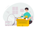 پیش‌نمایش فایل man-doing-preparation-to-move-house-4376174 از پک آماده سازی برای اسباب کشی