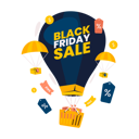 پیش‌نمایش فایل black-friday-sale-on-air-balloon-10279449 از پک حراج خرید جمعه سیاه
