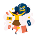 پیش‌نمایش فایل happy-woman-celebrating-black-friday-sale-10279448 از پک حراج خرید جمعه سیاه