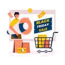 پیش‌نمایش فایل online-store-black-friday-shopping-sale-10279438 از پک حراج خرید جمعه سیاه