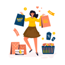 پیش‌نمایش فایل woman-with-big-black-friday-sale-10279444 از پک حراج خرید جمعه سیاه