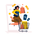 پیش‌نمایش فایل woman-with-online-shopping-black-friday-sale-10279443 از پک حراج خرید جمعه سیاه