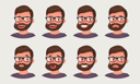 پیش‌نمایش فایل cute-hipster-businessman-showing-different-emotions-1710468 از پک شخصیت تاجر هیپستر با ریش