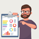 پیش‌نمایش فایل happy-beard-businessman-shows-finance-report-1710479 از پک شخصیت تاجر هیپستر با ریش