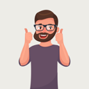 پیش‌نمایش فایل happy-man-in-glasses-with-beard-shows-gesture-cool-1710469 از پک شخصیت تاجر هیپستر با ریش