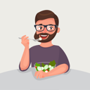 پیش‌نمایش فایل hipster-beard-man-is-eating-a-salad-1710466 از پک شخصیت تاجر هیپستر با ریش