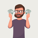 پیش‌نمایش فایل hipster-beard-man-with-banknotes-of-money-in-his-hands-1710459 از پک شخصیت تاجر هیپستر با ریش