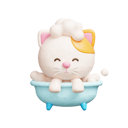 پیش‌نمایش فایل cute-cat-bathing-in-bathtub-12499399 از پک گربه بامزه