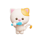 پیش‌نمایش فایل cute-cat-brushing-teeth-12499398 از پک گربه بامزه