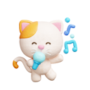 پیش‌نمایش فایل cute-cat-dancing-and-singing-in-microphone-12498107 از پک گربه بامزه